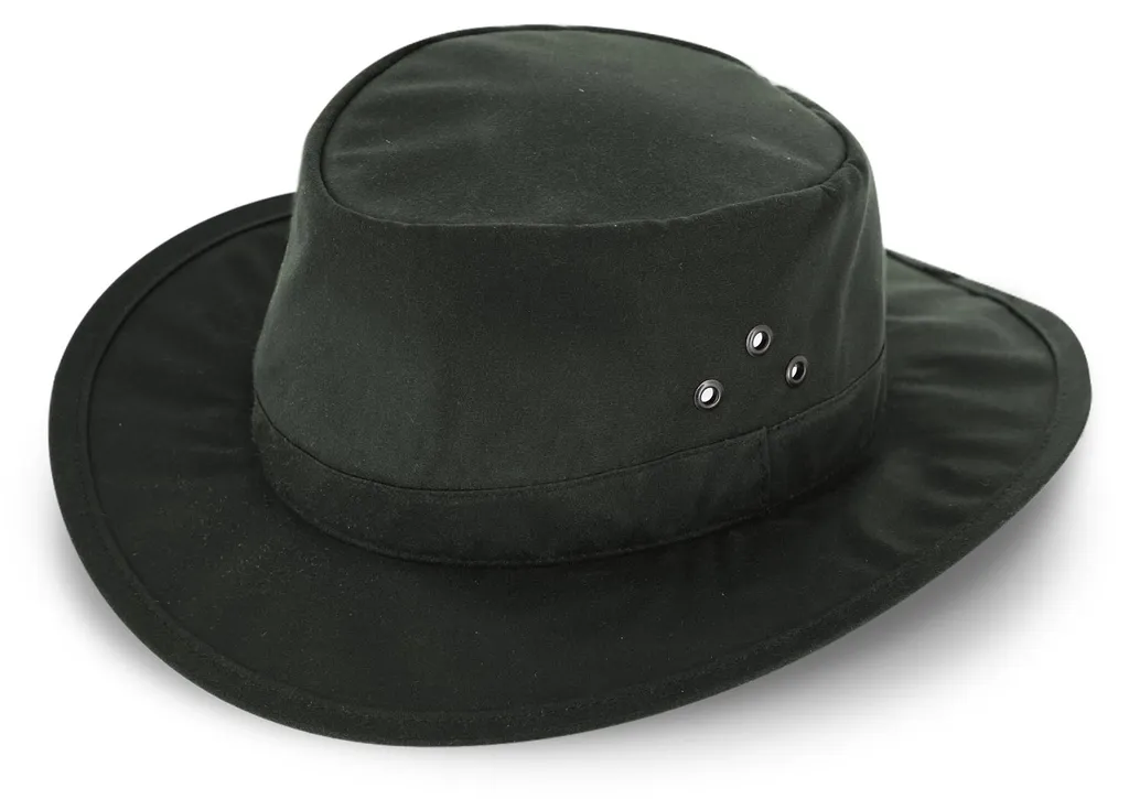 Chapeau de pluie homme en coton huilé style bush australien - Taille L