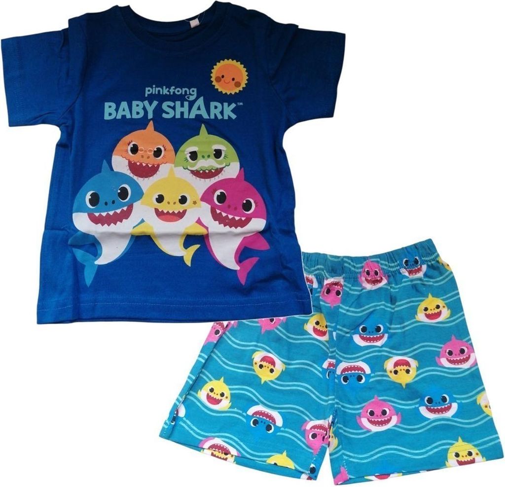 Baby Shark | Kinder-Set | Shirt und Hose | Kurz | Blau,116