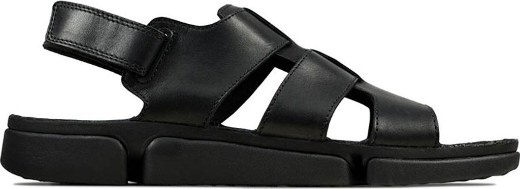 Clarks Tri Cove Sky Herren Sandalen aus schwarzem Leder mit Klettverschlussriemen 41,5