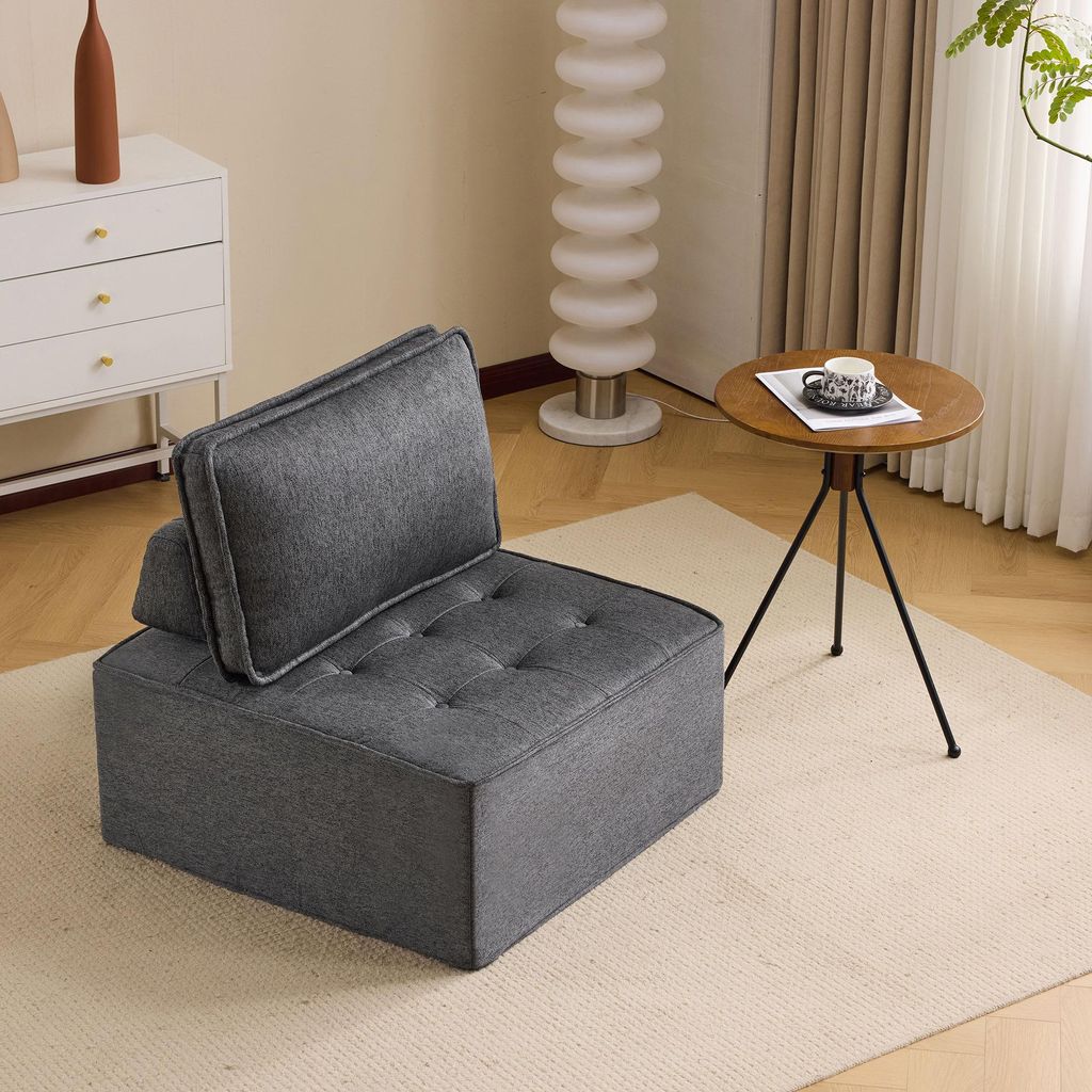 81*81 cm,Einzelsofa,gepolsterter Hocker, Kleine Sitzgarnitur,mit Rückenlehne,Wohnzimmer-Sessel,Sitzsack,Sofa für Schlafzimmer, Gästezimmer,Dunke...