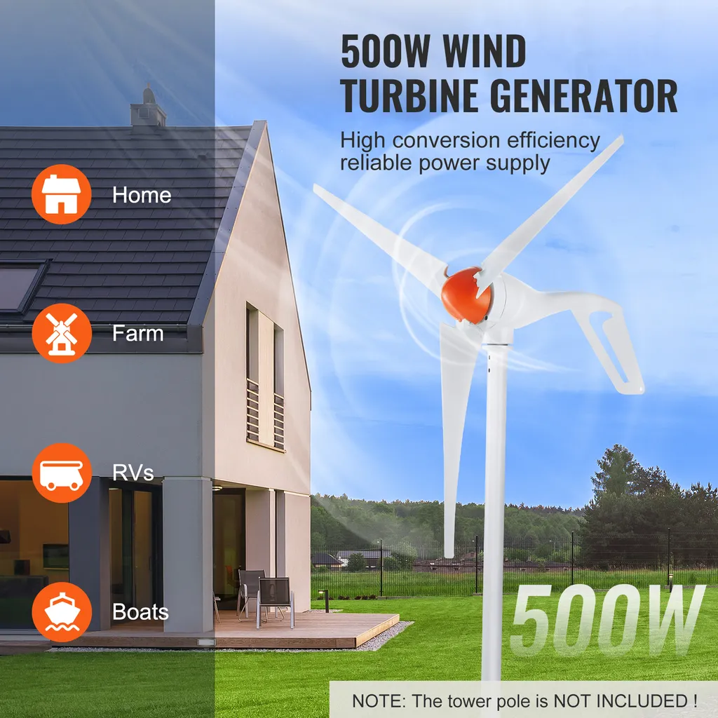 Solution Énergie Renouvelable 500W 12V - Éolienne avec Régulateur MPPT - 2