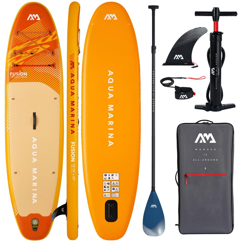 Aufblasbares SUP Board 330 cm Aqua Marina Fusion 10'10 2026 – 150 kg, Komplettset + Carbon Paddel