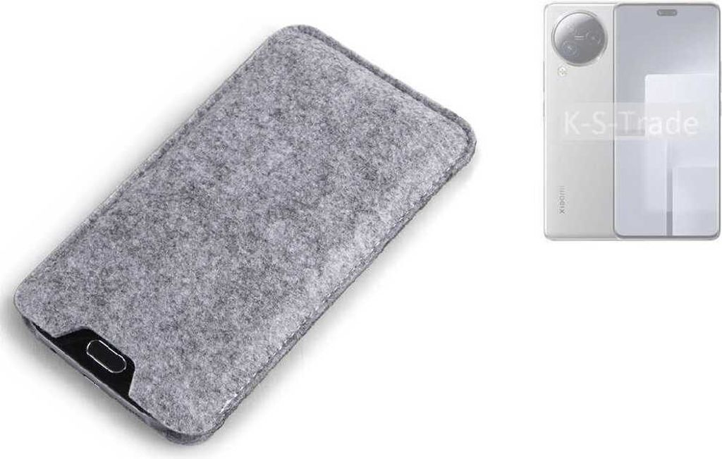 K-S-Trade Filz Handyhülle kompatibel mit Xiaomi Civi 3 Schutzhülle Filztasche Filz Tasche Case Sleeve Handy Hülle Filzhülle grau