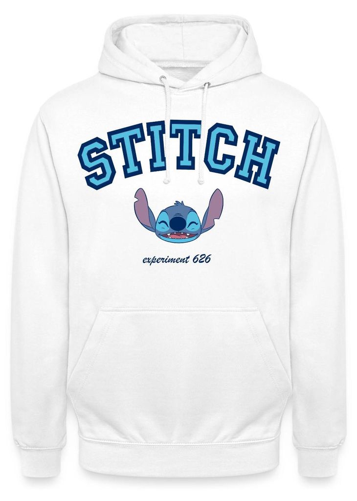 Lilo & Stitch Experiment 626 Uni Hoodie, M, Weiß