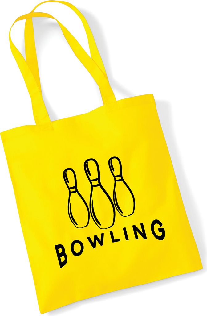 Huuraa Jutebeutel Bowling Pinns 10 Liter Yellow Baumwolle Tasche Geschenkidee