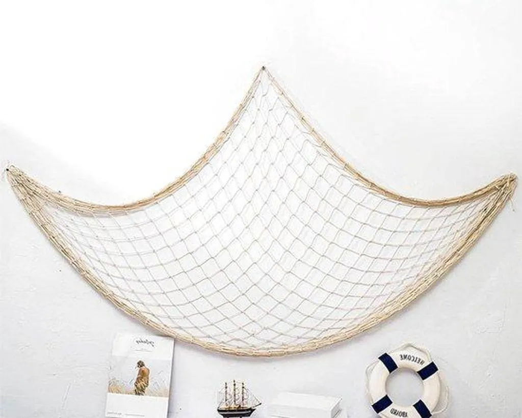 Filet de pêche blanc décoratif 15 x 2 m - Filet de mer pour décoration