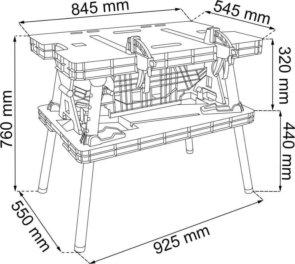 Établi pliant transportable KETER avec plateau de serrage polyvalent - 16