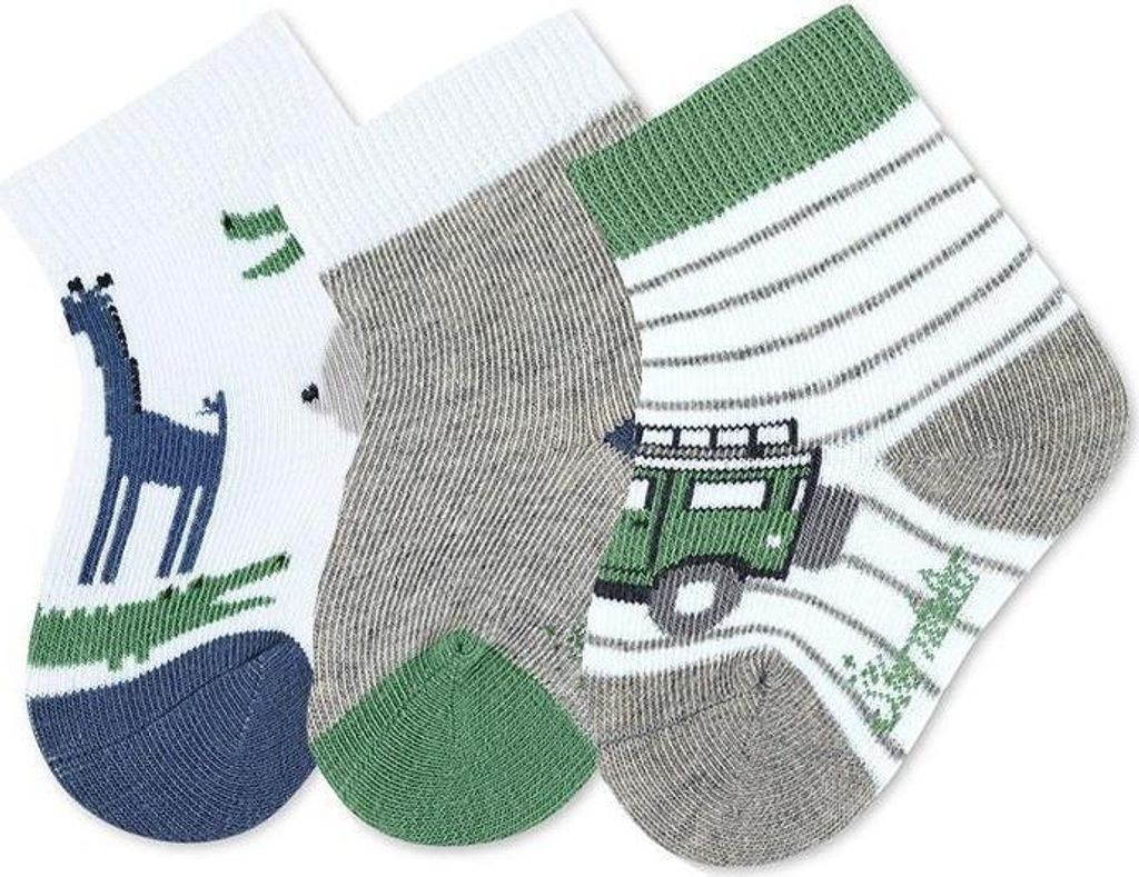 Sterntaler Babysocken 3er-Pack Dschungel mit Umschlag weiß 17-18