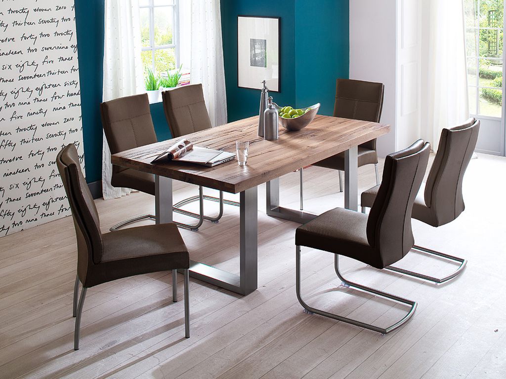 Esszimmertisch Küchentisch Esstisch Massivholztisch Tisch "Castello I" 180x100 cm Eiche/Bassano