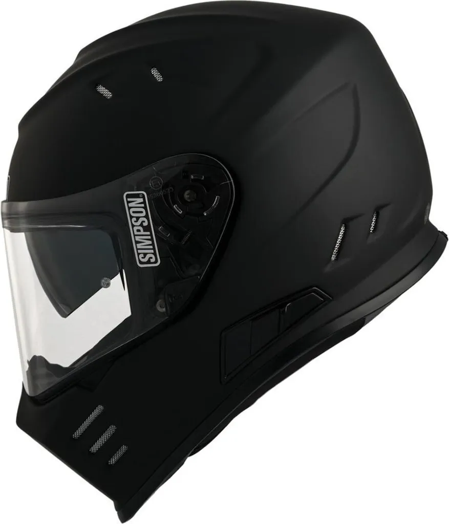 Casque Simpson Venom Noir Mat pour Moto et Route - Confort Taille S