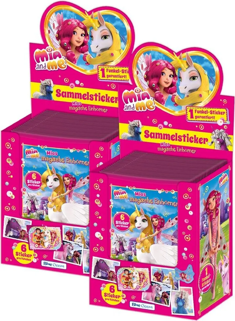 Mia and Me - Serie 8 - I magici unicorni di Mia - Adesivi da collezione - 2 espositori (100 bustine)