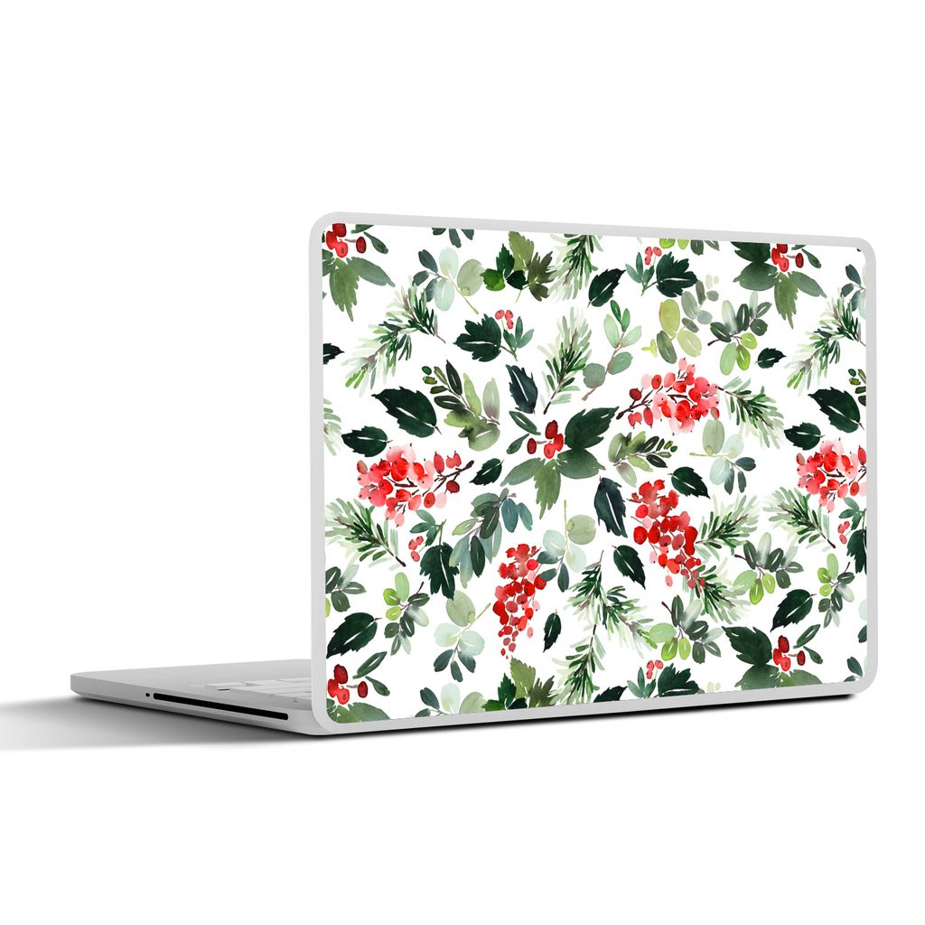 MuchoWow Laptop Aufkleber Sticker Cover Pflanzen - Weihnachten - Aquarell 40x30 cm - Laptop Dekoration - Selbstklebend