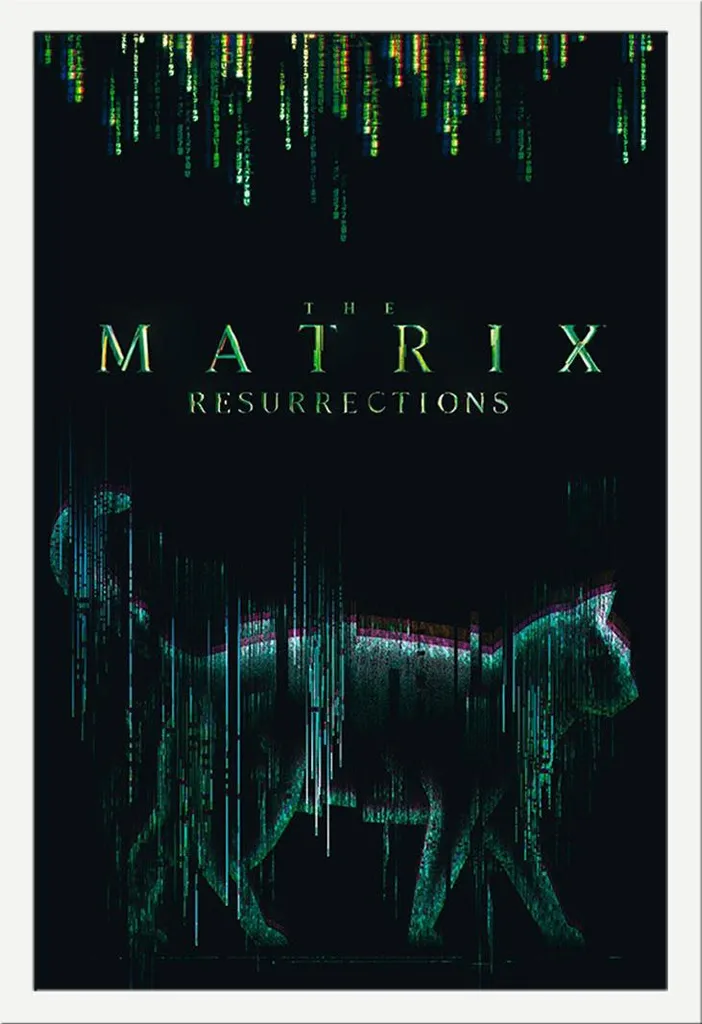 Poster Matrix Cat encadré Shinsuke blanc vitre acrylique anti-casse