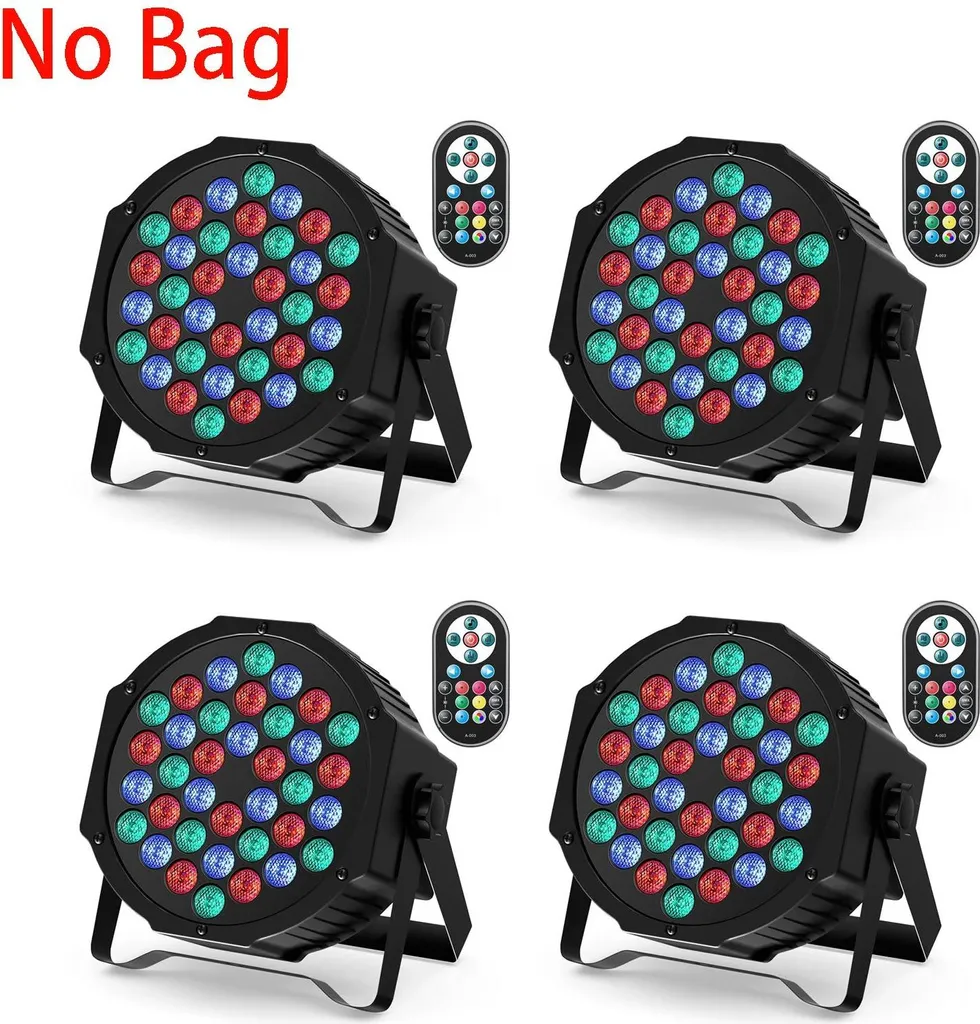Pack 4 Projecteurs LED Flat Par 36 LEDs : Éclairage Simple Prise EU - 2