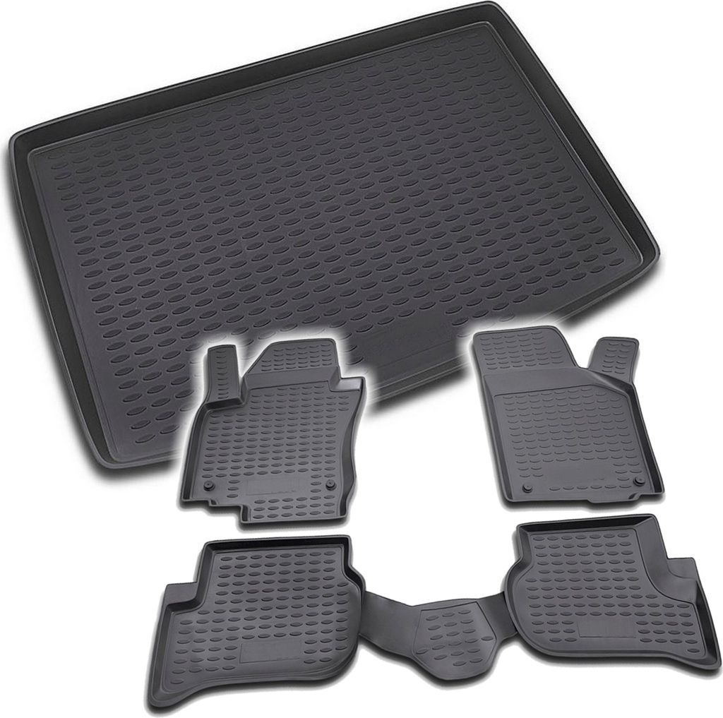Gummi Kofferraumwanne + Fußmatten Set für VW Golf Plus, Bj. Produktbild 