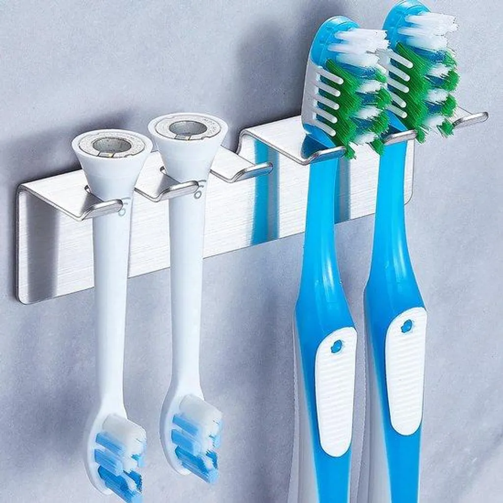 Support brosse à dent électrique mural en acier inox pour tête brossage