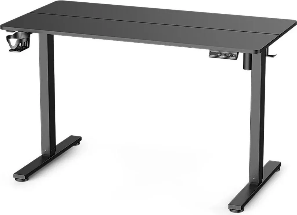 Bureau réglable électrique en angle 120 cm - Charge 80kg et mémoire noir
