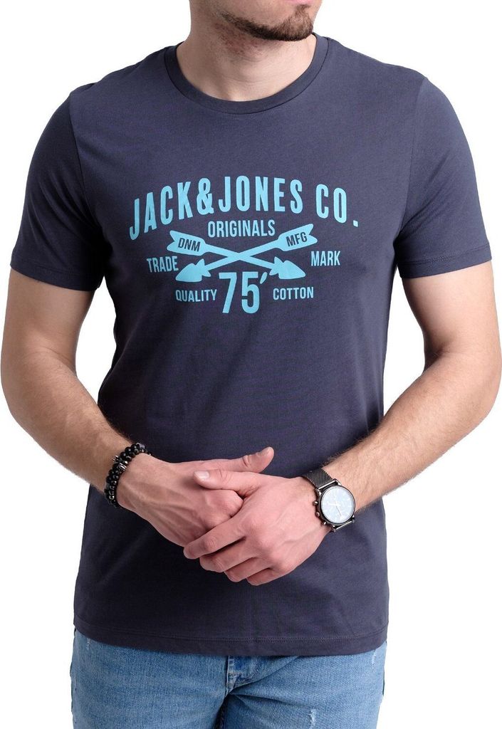 JACK & JONES Herren T-Shirt INFINITY – Rundhals, Kurzarm, Mit Logo & Rückenprint, 100% Baumwolle
