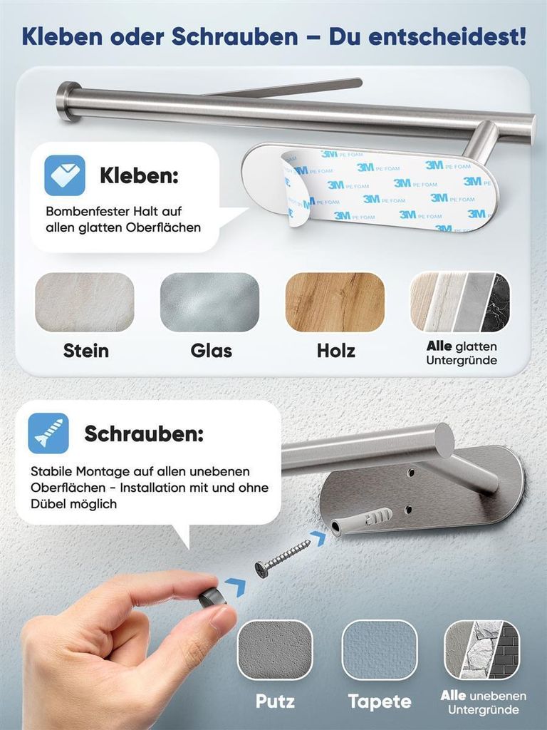 WOHNHELD Küchenrollenhalter Abroll Bremse einhändiges Produktbild 8