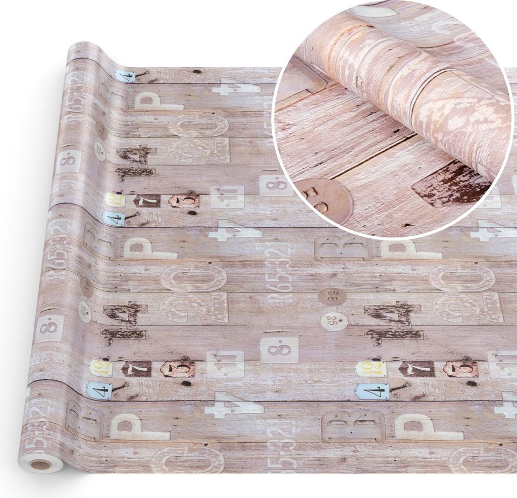 Tischdecke Wachstuch Chick&Charme Holz Beige Robust Wasserabweisend Breite 140 cm Länge 2000 cm
