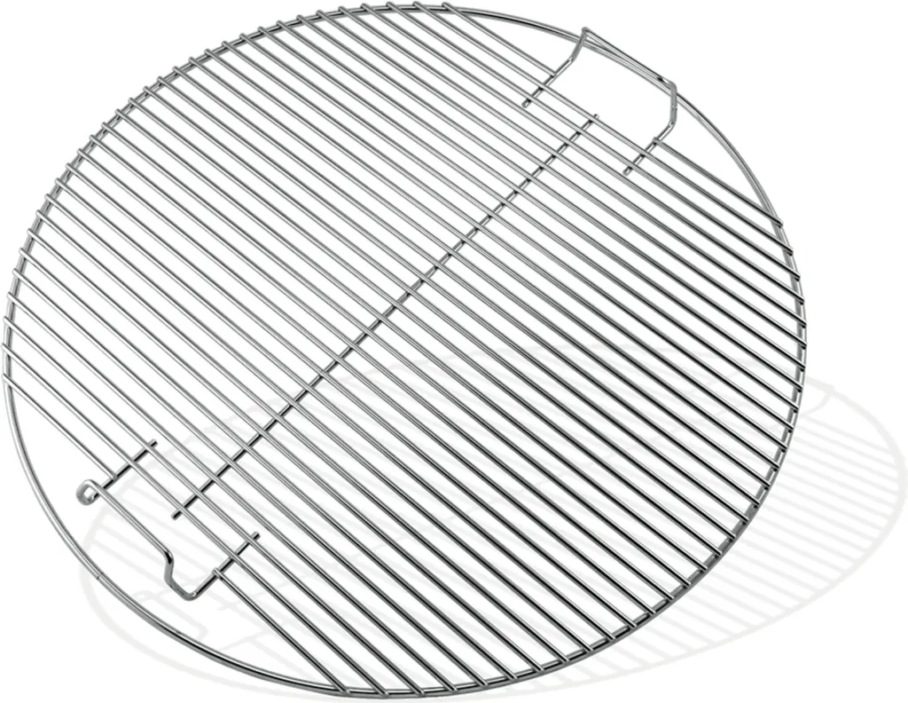 Grille Weber 57 cm robuste en acier chromé avec surface anti-adhérente