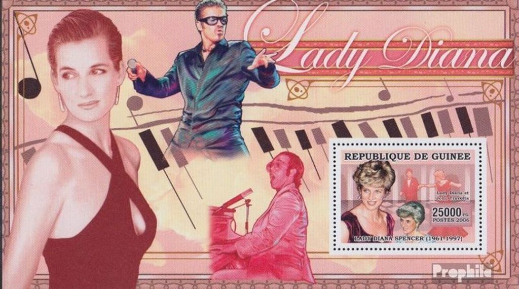 Briefmarken Guinea 2006 Mi Block 1016 (kompl. Ausgabe) postfrisch Diana