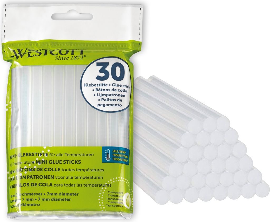 Heißklebesticks 7mm 30 Stück, Transparente Klebestifte für Produktbild 