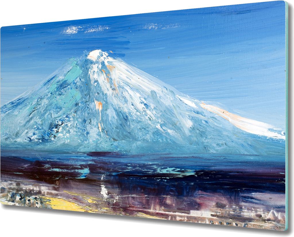 Coloray Kochplattenabdeckung Herdabdeckplatte 80x52 cm Hackbrett Schneidebrett Küchenbrett - Seeberg Himmel