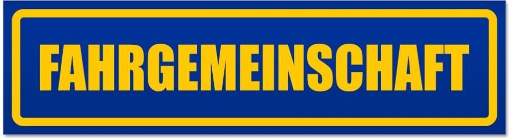 Kiwistar - Autoaufkleber - Blau - 20 x 5,3 cm - Fahrgemeinschaft - Hinweis Aufkleber Sticker für Auto, Kfz, Fahrrad, PKW, LKW