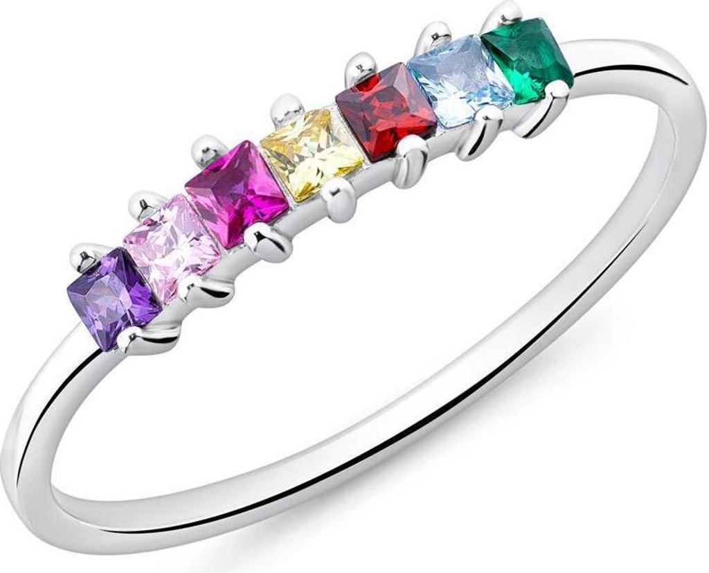925er Silberring für Damen mit bunten Zirkonia von JEWLIX