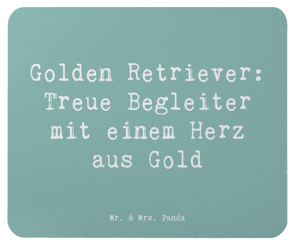 Mr. & Mrs. Panda Mousepad Spruch Golden Retriever Freund - Meeresbrise - Geschenk, Hunderassen Eigenschaften, computermatte, aktiver Hund, Freude u...