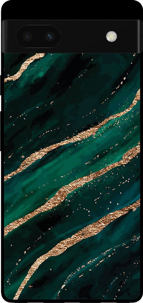 Handyhülle für Google Pixel 6 Pro mit Marmordruck - TPU Backcover Case Marble Design - Grün Gold