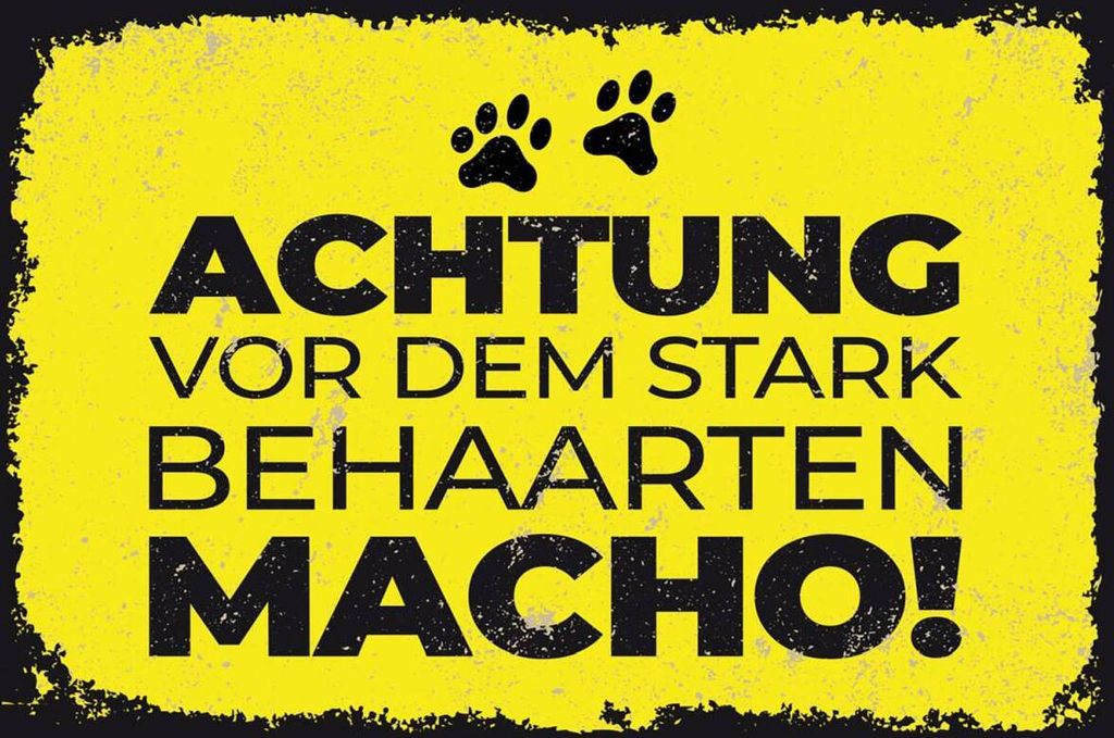 vianmo Holzschild 12x18 cm Hund Achtung vor stark behaarten MACHO