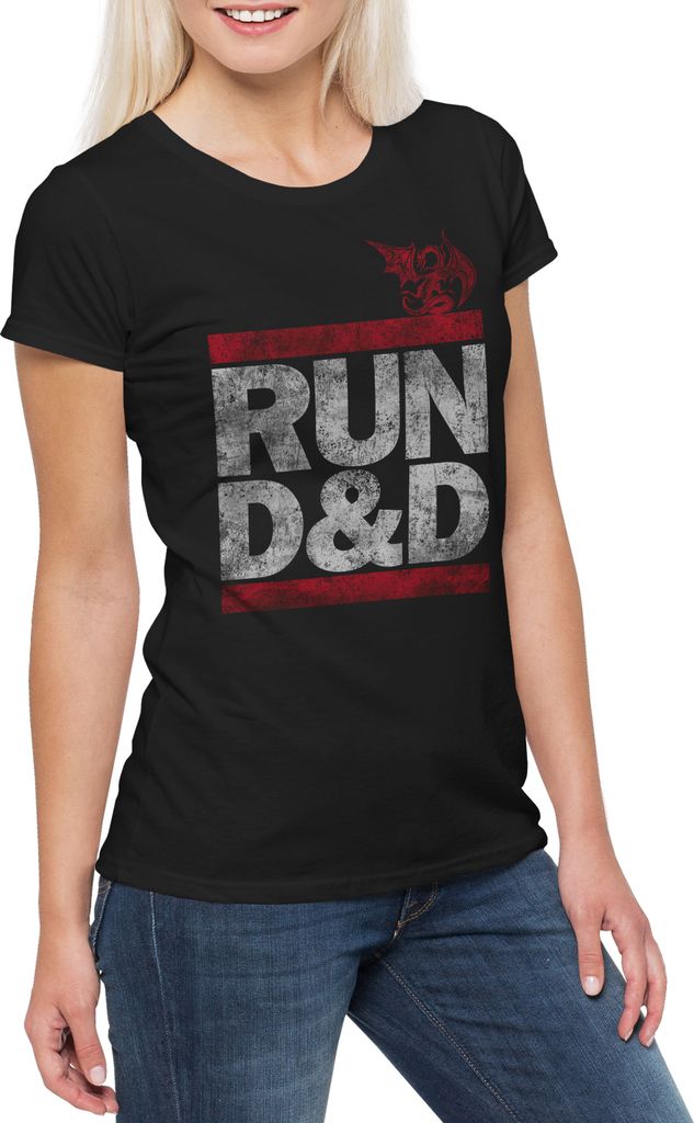Urban Backwoods Run D&D, Damen T-Shirt, Farbe: Schwarz, Größe: S