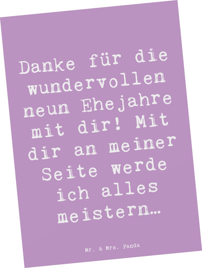 Mr. & Mrs. Panda Fotokarte Spruch 9. Hochzeitstag Produktbild 