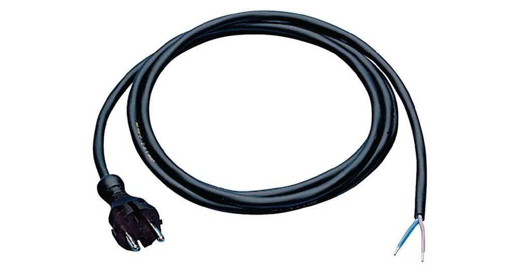 Anschlussleitung H05RN-F 2x1 mm² 5m m.Konturenstecker schwarz f.Innen