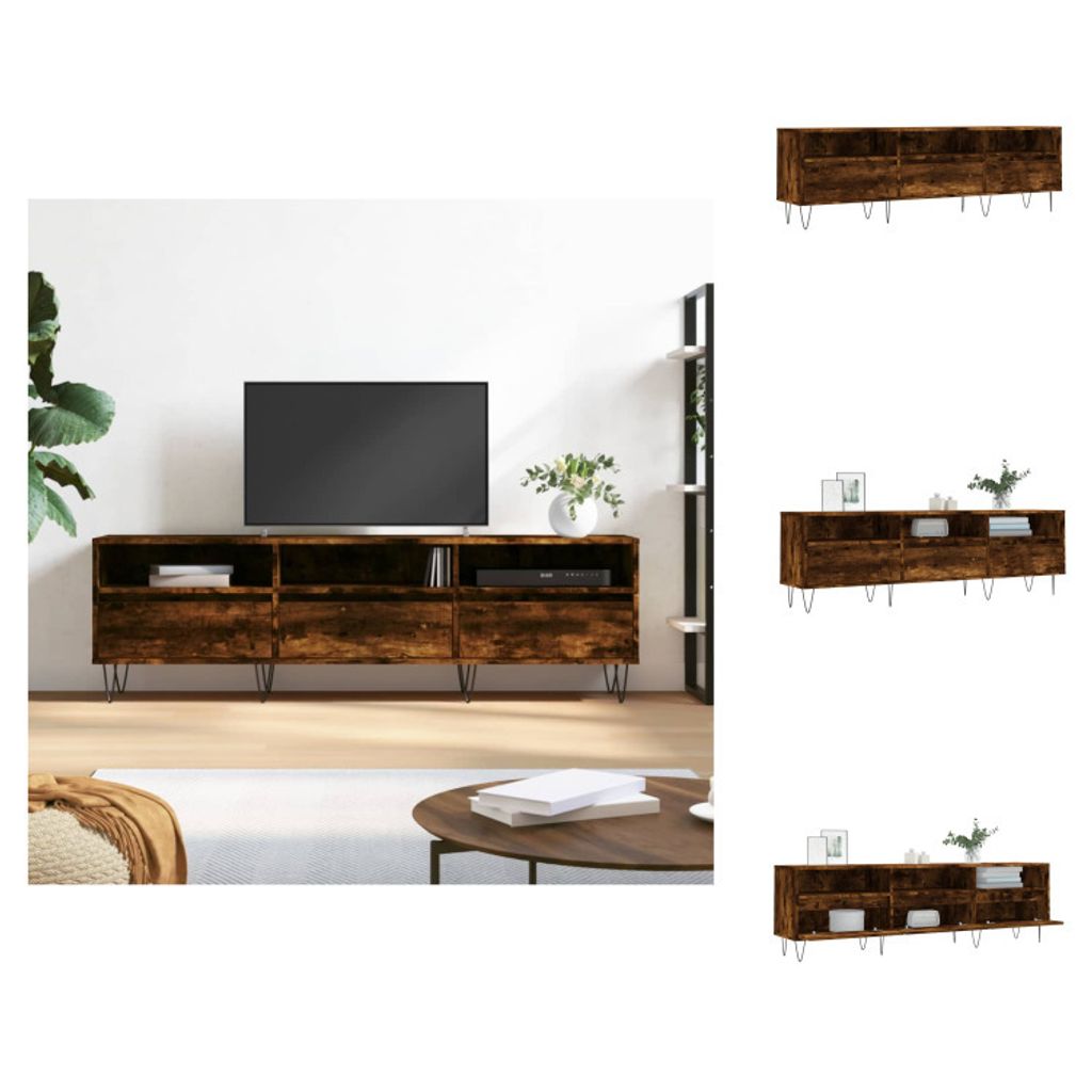 vidaXL TV-Schrank Räuchereiche 150x30x44,5 cm Holzwerkstoff - TV-Möbel