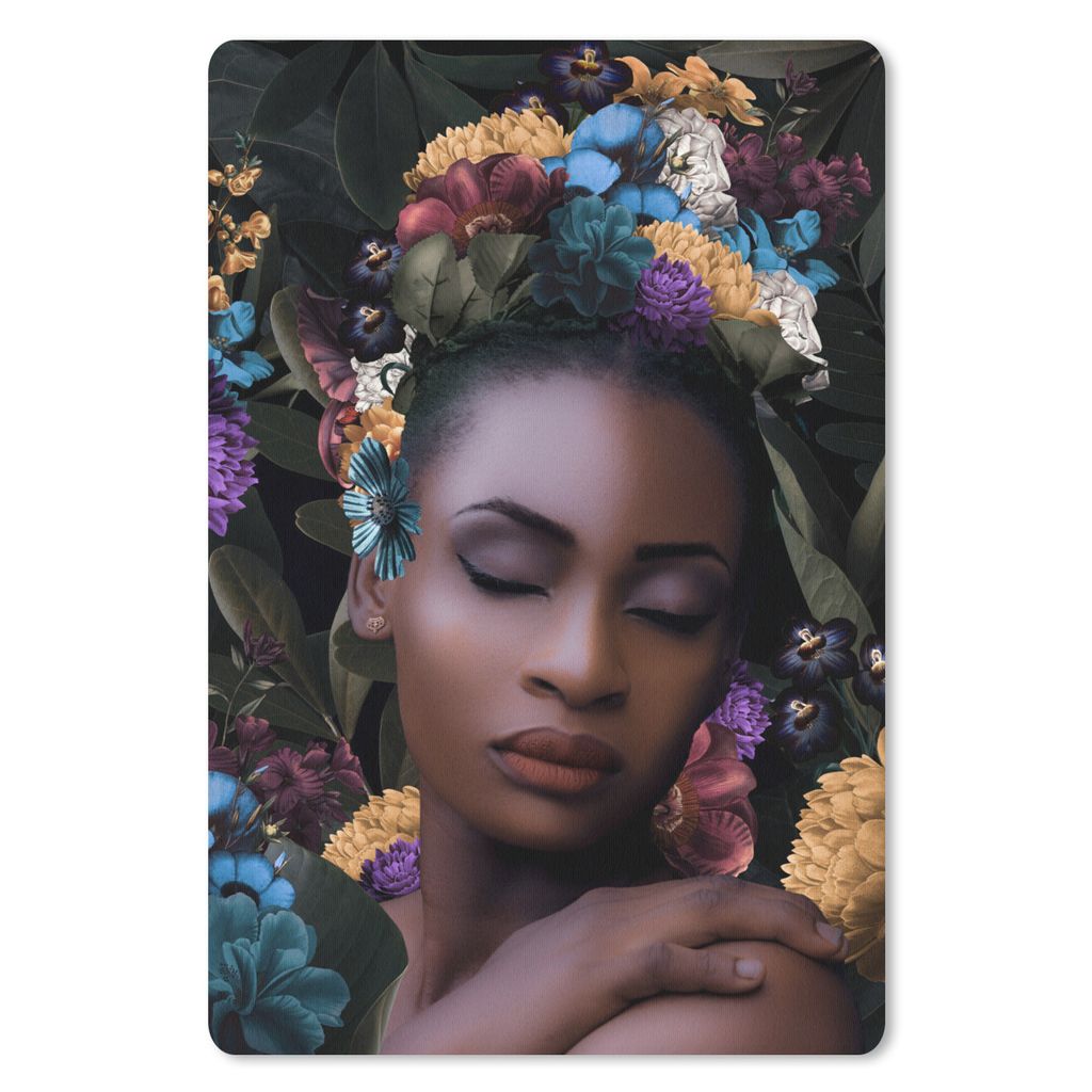 MuchoWow Mauspad Mousepad Blumen - Blätter - Frauen 18x27 cm - Mousepads - Maus Mat - Pad - Mausunterlage