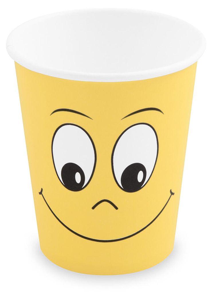 250x Heiß- und Kaltgetränkebecher Pappbecher 'Smiling face' Produktbild 