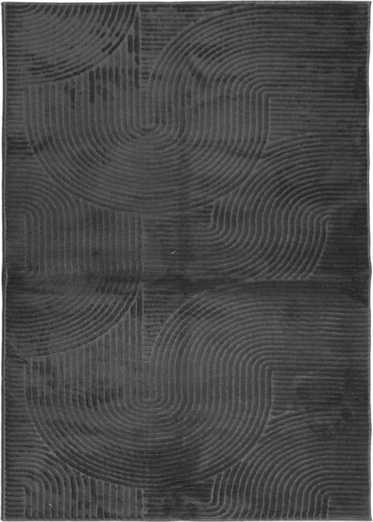 vidaXL Teppich IZA Kurzflor Skandi-Stil Anthrazit 240x340 cm