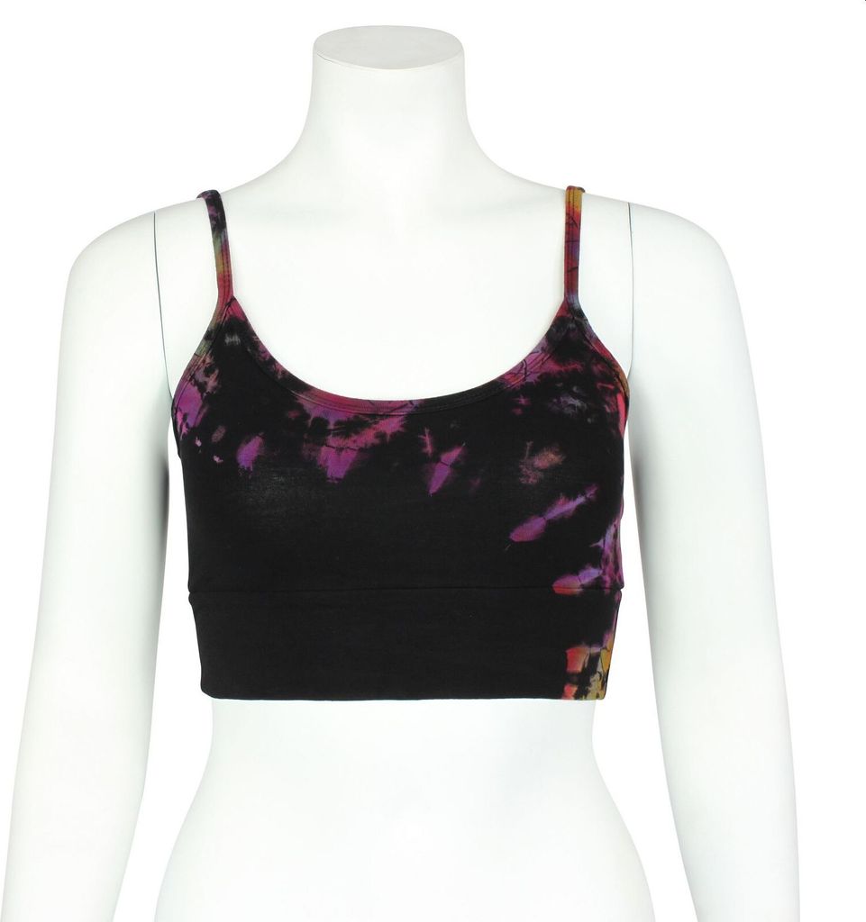 Sports Bra - Crop Top - Batik - Tread - schwarz - bunt