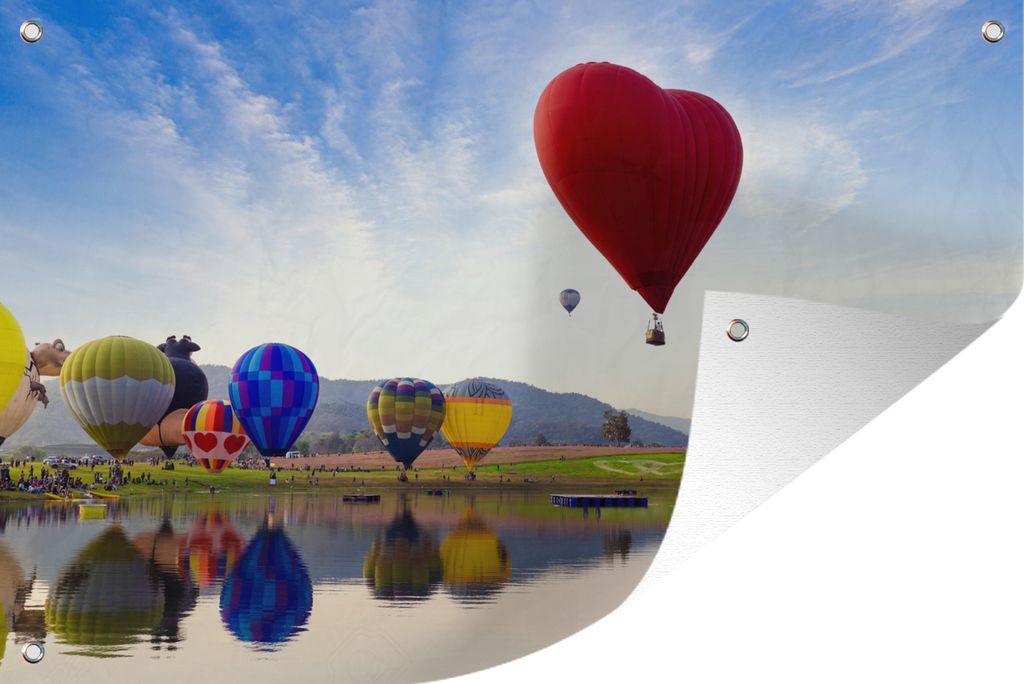 MuchoWow 90x60 cm Outdoor-Poster Gartendeko Sichtschutz Garten Poster für den Garten Die vielen Ballons der Albuquerque Balloon Fiesta