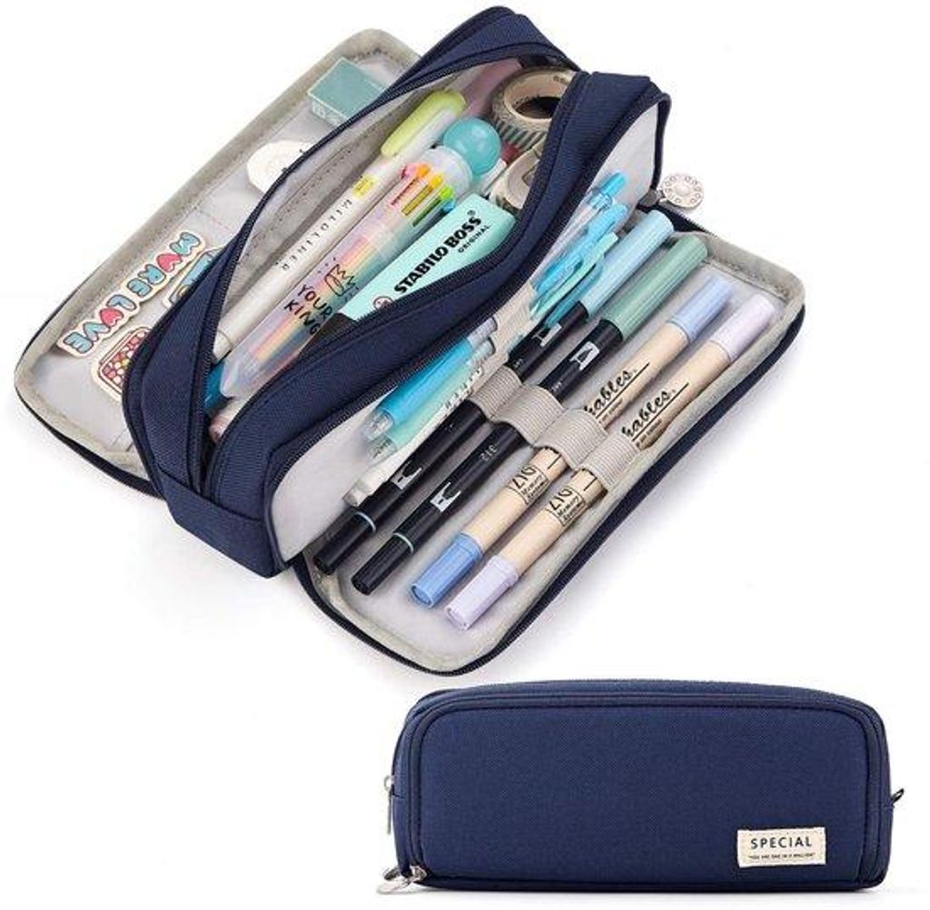 Großes Make-up-Etui mit Reißverschluss für Schule und Büro