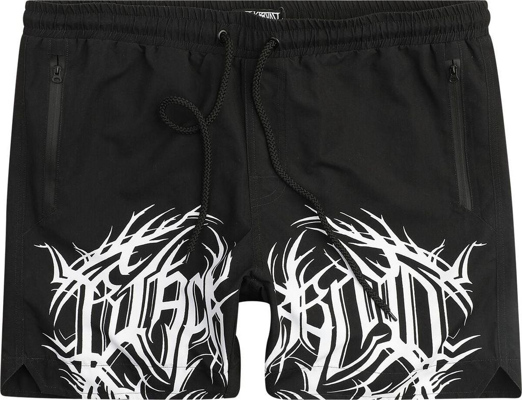 Gothicana by EMP Herren schwarze Badeshorts mit Gummizug Produktbild 