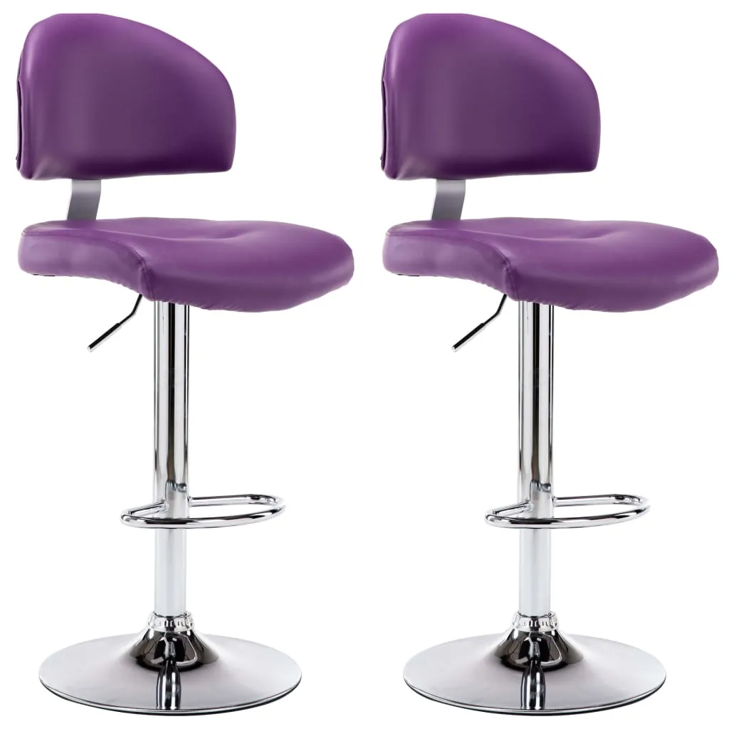Siège de bar pivotant violet lot de 2 pour cuisine ouverte et comptoir