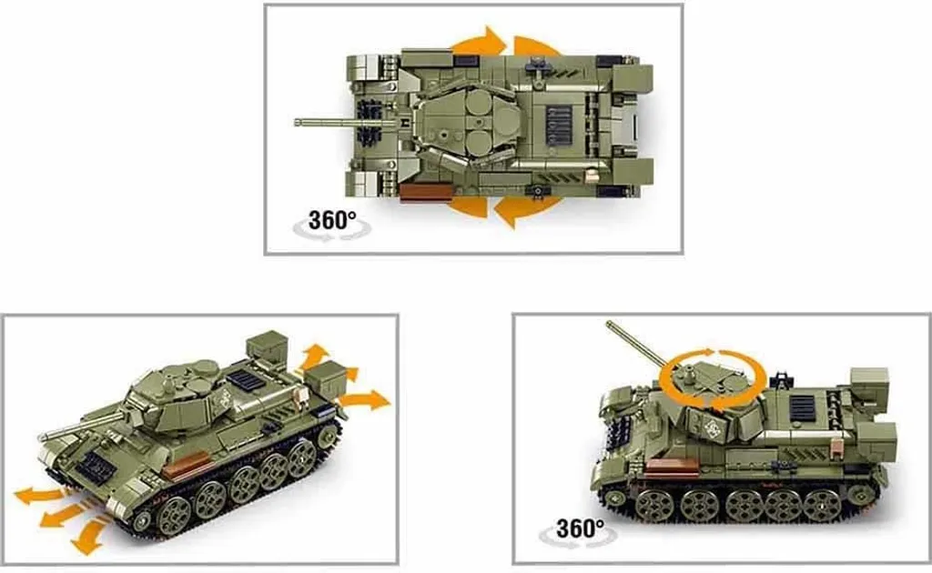 Fini les Maquettes Fixes : Tank T34/76 Télécommandé Sluban M38-B7072 à Construire - 4