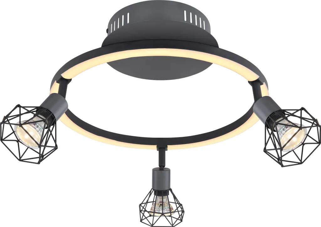Globo Lighting Projecteur LED en métal graphite au design industriel chic