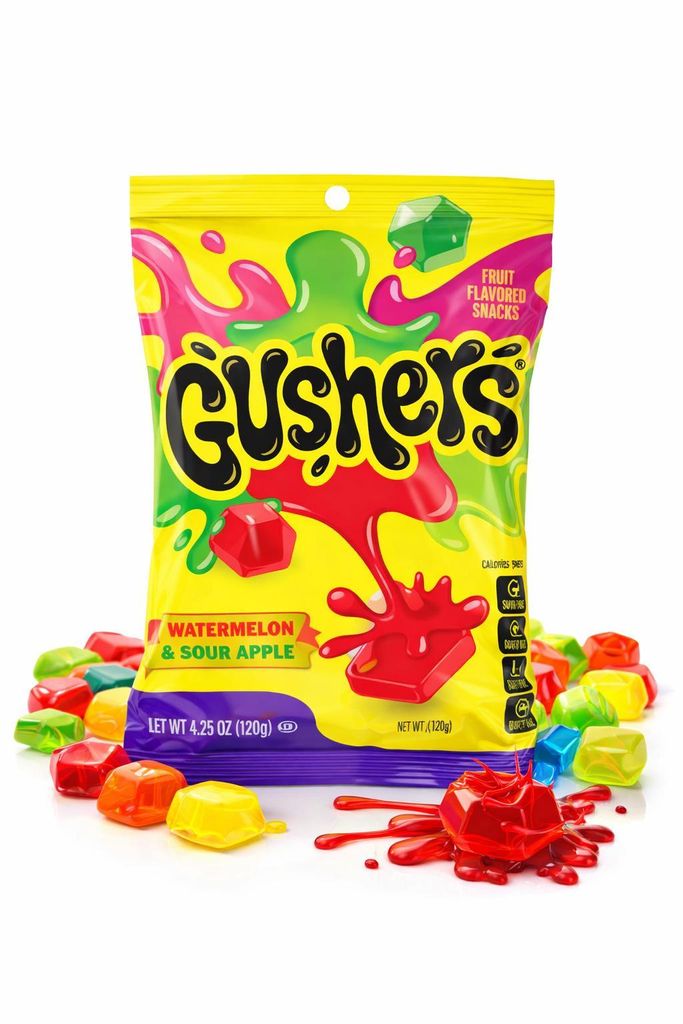 Gushers Watermelon & Sour Apple – Fruit Flavored Snacks Produktbild 