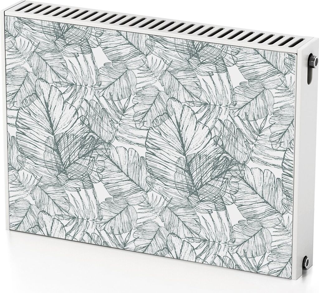 Palmblätter – Magnetische Heizkörperabdeckung – 80x60 cm – Magnet Heizkörperabdeckung – 3D Würfel – Heizkörperverkleidung – Magnet...