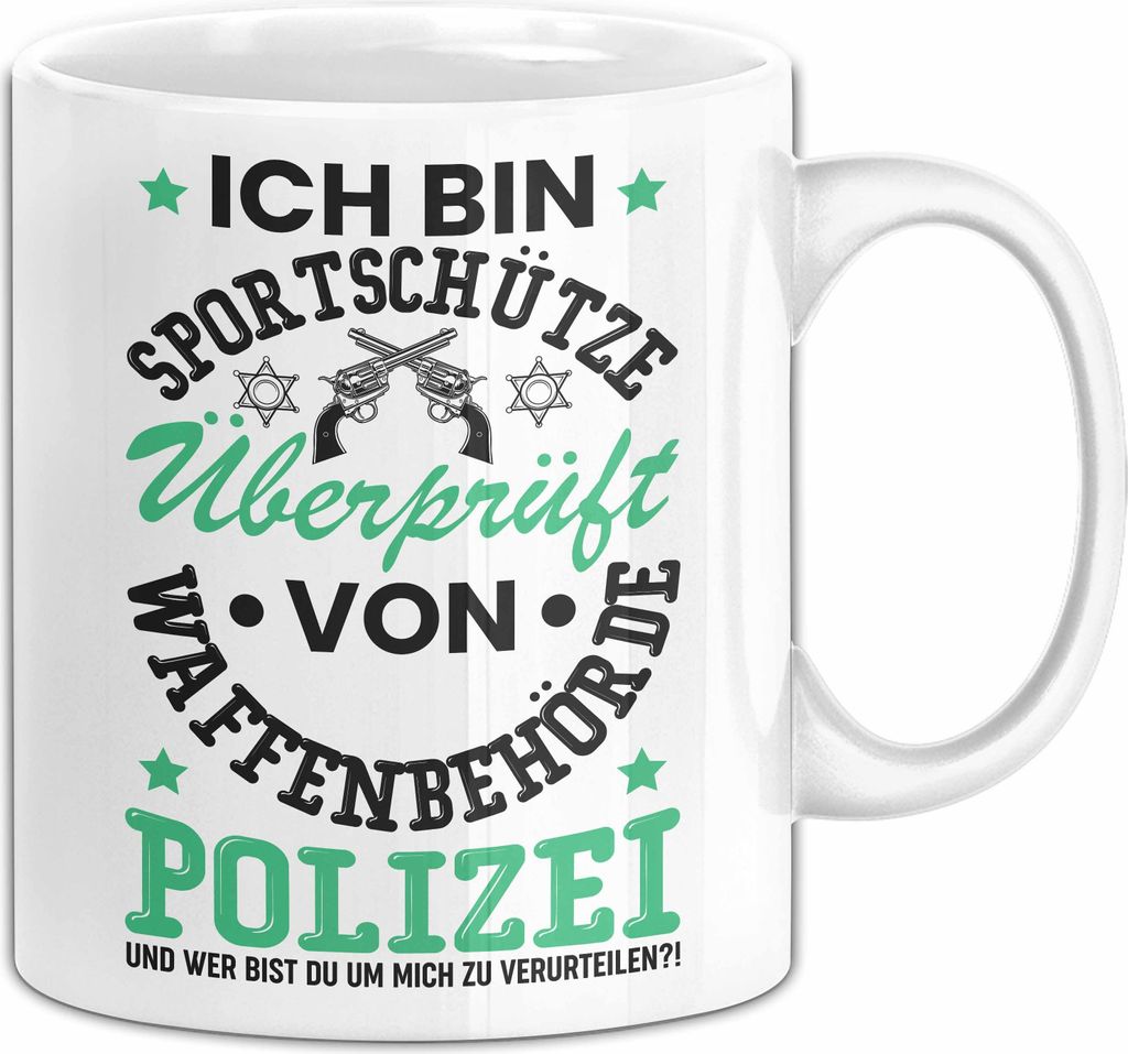 Sportschütze Tasse Geschenk Spruch Geschenkidee Geburtstag Ich Bin Sportschütze (Weiß)